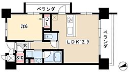 アデグランツ大須 1LDKの間取図画像
