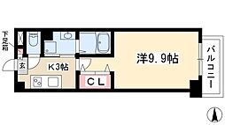 リシュドール鶴舞公園 1Kの間取図画像