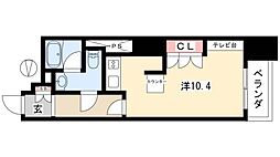 ドゥーエ大須 ワンルームの間取図画像