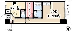 ファインブルーム新栄 1SLDKの間取図画像