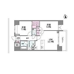 シーズンフラッツ今池NORTH 2LDKの間取図画像