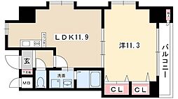 プロビデンスアオイタワー 1LDKの間取図画像