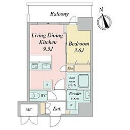 名古屋市中区門前町マンション 1LDKの間取図画像