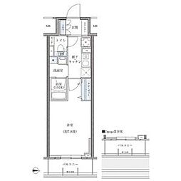 パークアクシス新栄 1Kの間取図画像