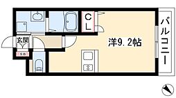 プレサンス新栄リミックス ワンルームの間取図画像