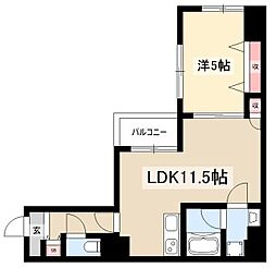 グレイス新栄 1LDKの間取図画像