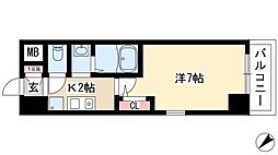 アセーラ新栄 1Kの間取図画像