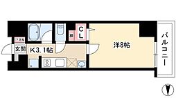 ベレーサ名駅ウエスト 1Kの間取図画像