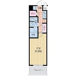 プライムアーバン泉 1Kの間取図画像