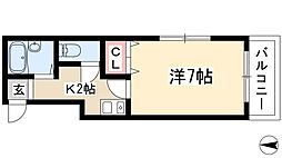 サンシャイン福成 1Kの間取図画像