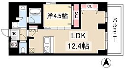 プレサンスレイズ鶴舞公園 1LDKの間取図画像