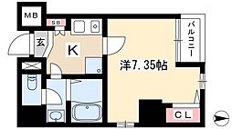 アルテミス平和 1Kの間取図画像