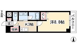NEWCITYAPARTMENTS円上町 1Kの間取図画像