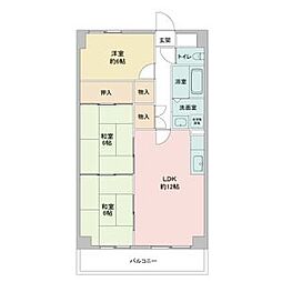 レジディア日比野 3LDKの間取図画像