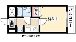 ブリッヂガーデンナゴノ 1Kの間取図画像