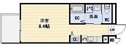 ピーステン名駅南 1Kの間取図画像