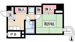 チサンマンション丸の内第3 1Kの間取図画像