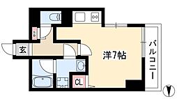 スクエアアパートメント ワンルームの間取図画像