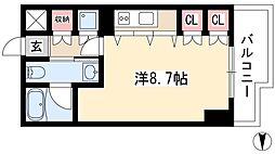 グランルージュ栄2 ワンルームの間取図画像
