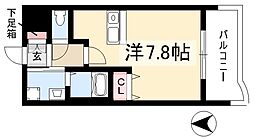 プレサンス名古屋駅前 ワンルームの間取図画像