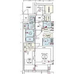 エステムコート名古屋新栄2アリーナ 1DKの間取図画像