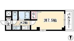 アヴァンセドミール 1Kの間取図画像