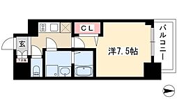 プレサンス桜通ザ・タイムズ 1Kの間取図画像