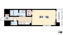 ラディナスティア 1Kの間取図画像