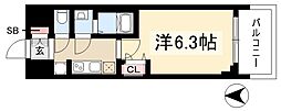 プレサンス名古屋幅下ファビュラス 1Kの間取図画像