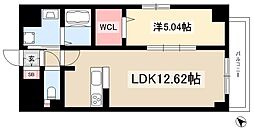 GRANDUKE千代田regaria 1LDKの間取図画像