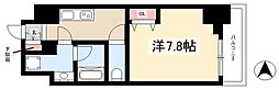 WESTIN上前津 1Kの間取図画像