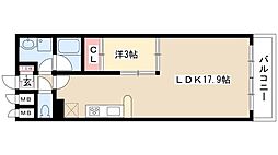 グラマシー白川公園 1LDKの間取図画像