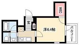 城木館 1Kの間取図画像