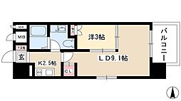 グラマシー白川公園 1LDKの間取図画像