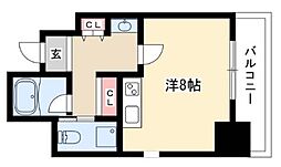ル・ブルー鶴舞 ワンルームの間取図画像