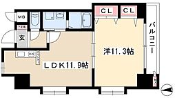 プロビデンスアオイタワー 1LDKの間取図画像