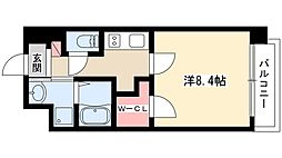 ヒルサイドコート 1Kの間取図画像