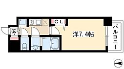 プレサンス栄ブリオ 1Kの間取図画像