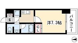 ライブコート泉 1Kの間取図画像