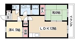 カーサ金山 2LDKの間取図画像