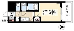 プレサンス名古屋幅下ファビュラス 1Kの間取図画像