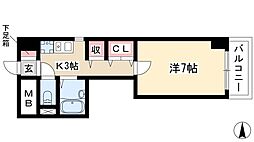 コスモピア金山 1Kの間取図画像