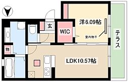セレーノ十一番 1LDKの間取図画像