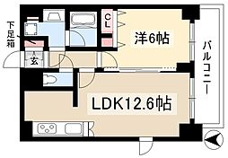 プレサンス新栄デコール 1LDKの間取図画像