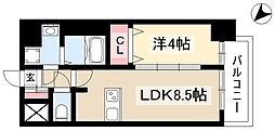 アステリ鶴舞エーナ 1Kの間取図画像