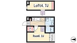 ブロード5 1Kの間取図画像