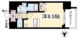 プレサンス丸の内レジデンス2 ワンルームの間取図画像