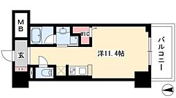 御幸レジデンス丸の内 ワンルームの間取図画像