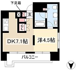 パークサイド金山 1DKの間取図画像