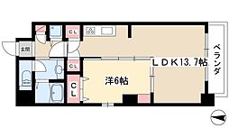 アモンフォンテーヌ 1LDKの間取図画像